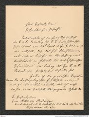 Nachlass Franz Steindachner, Brief von F. Andrian an Franz Steindachner (01.05.1900), Inv.Nr. 11.01, Seite 1